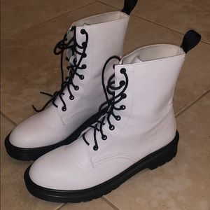 White Combat boots